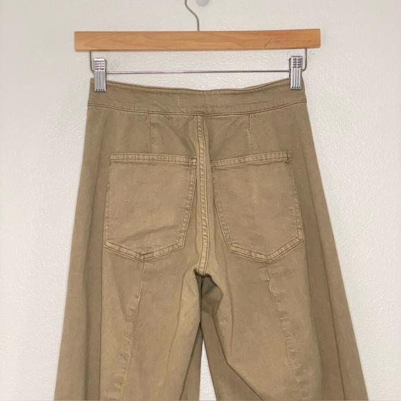 NWT Madewell Petite Curvy Emmett Wide Leg Crop Pant Garment Dyed Drill Khaki 24P - Picture 9 of 16